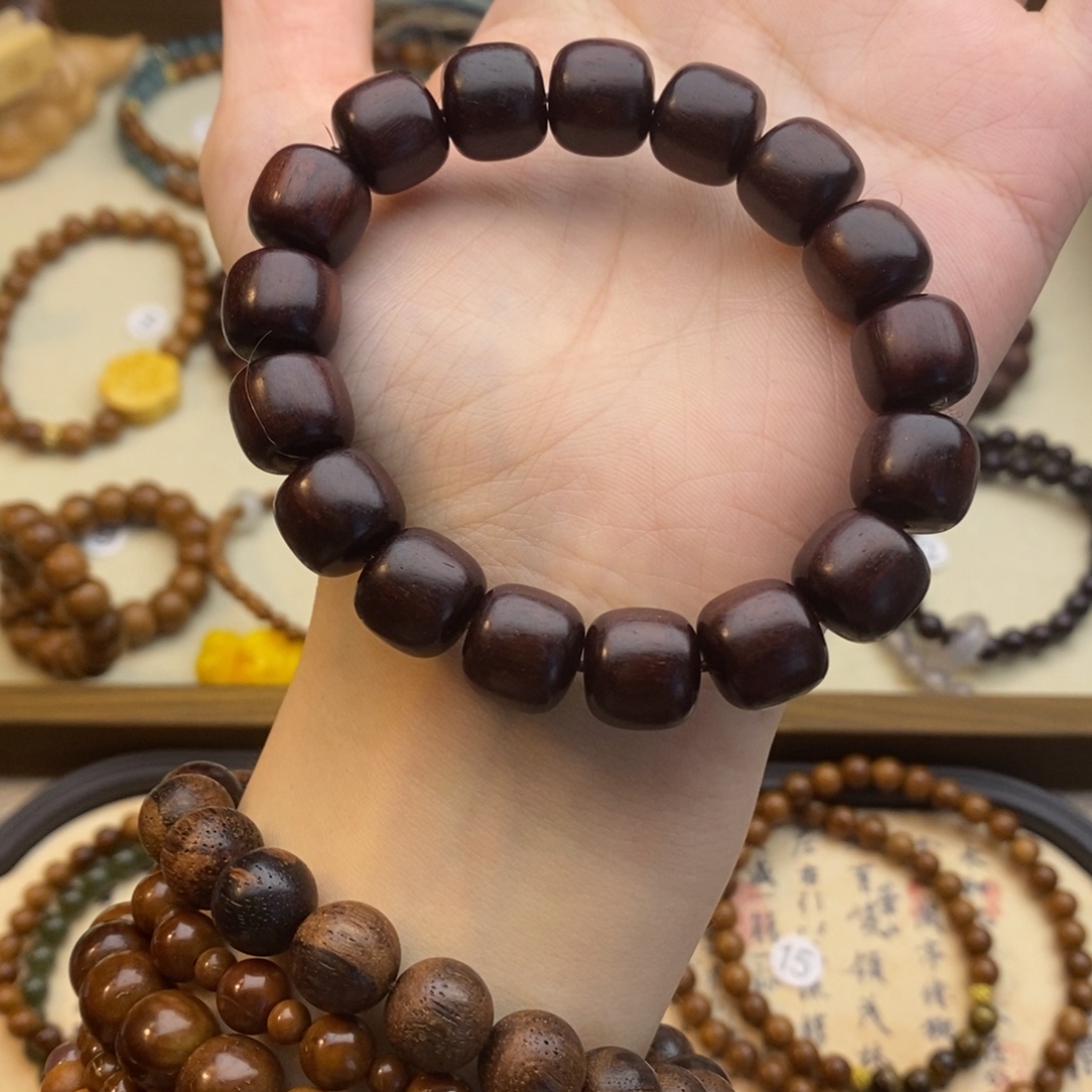 手串未镶嵌檀香紫檀（小叶紫檀）12桶珠