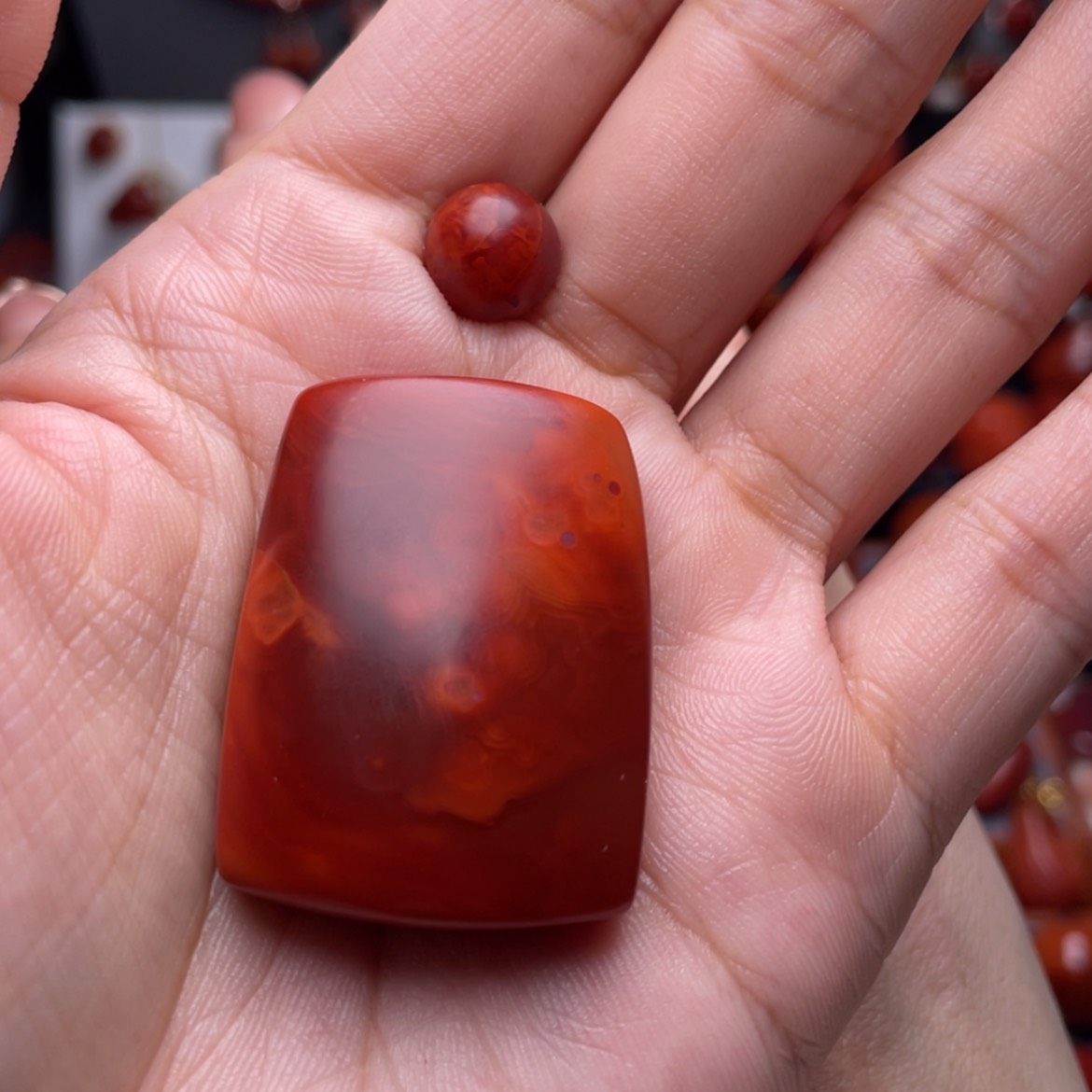 【闪购商品】南红玛瑙平安无事牌未镶嵌