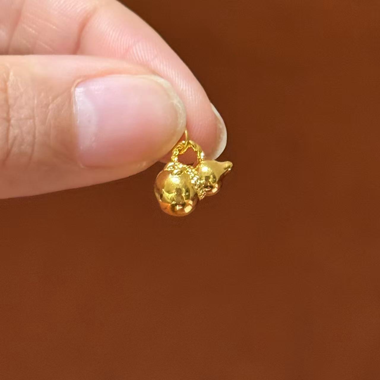 贝贝黄金 足金999 光面绑带葫芦 素金 圆环 5D工艺 2833