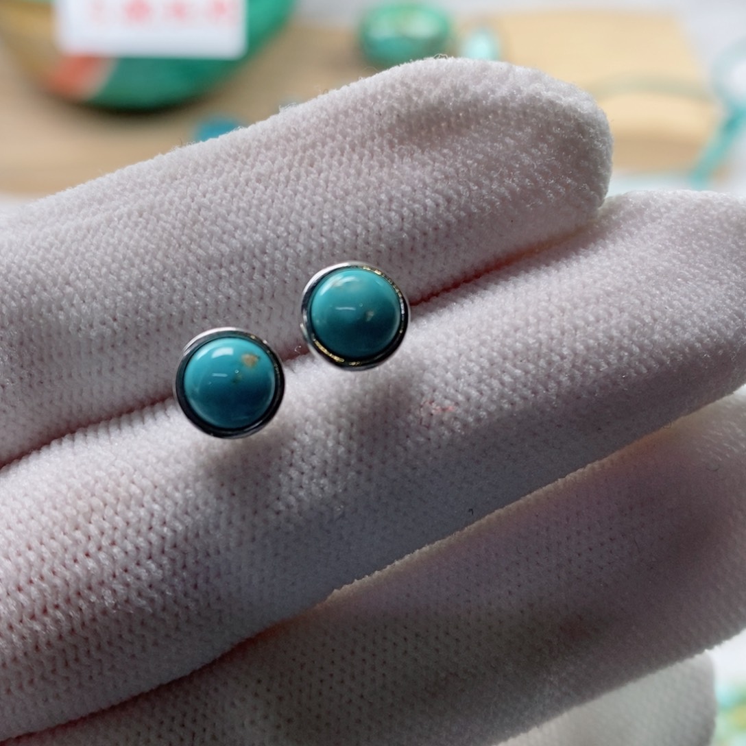 绿松石颈饰银S925镶嵌聂