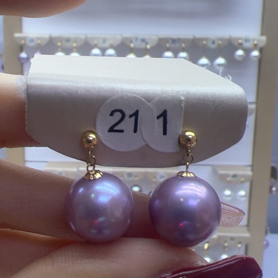 淡水珍珠耳饰18K金镶嵌