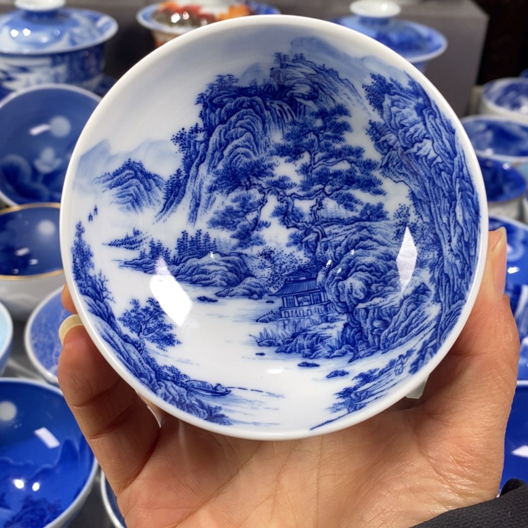 青花山水主人杯杯