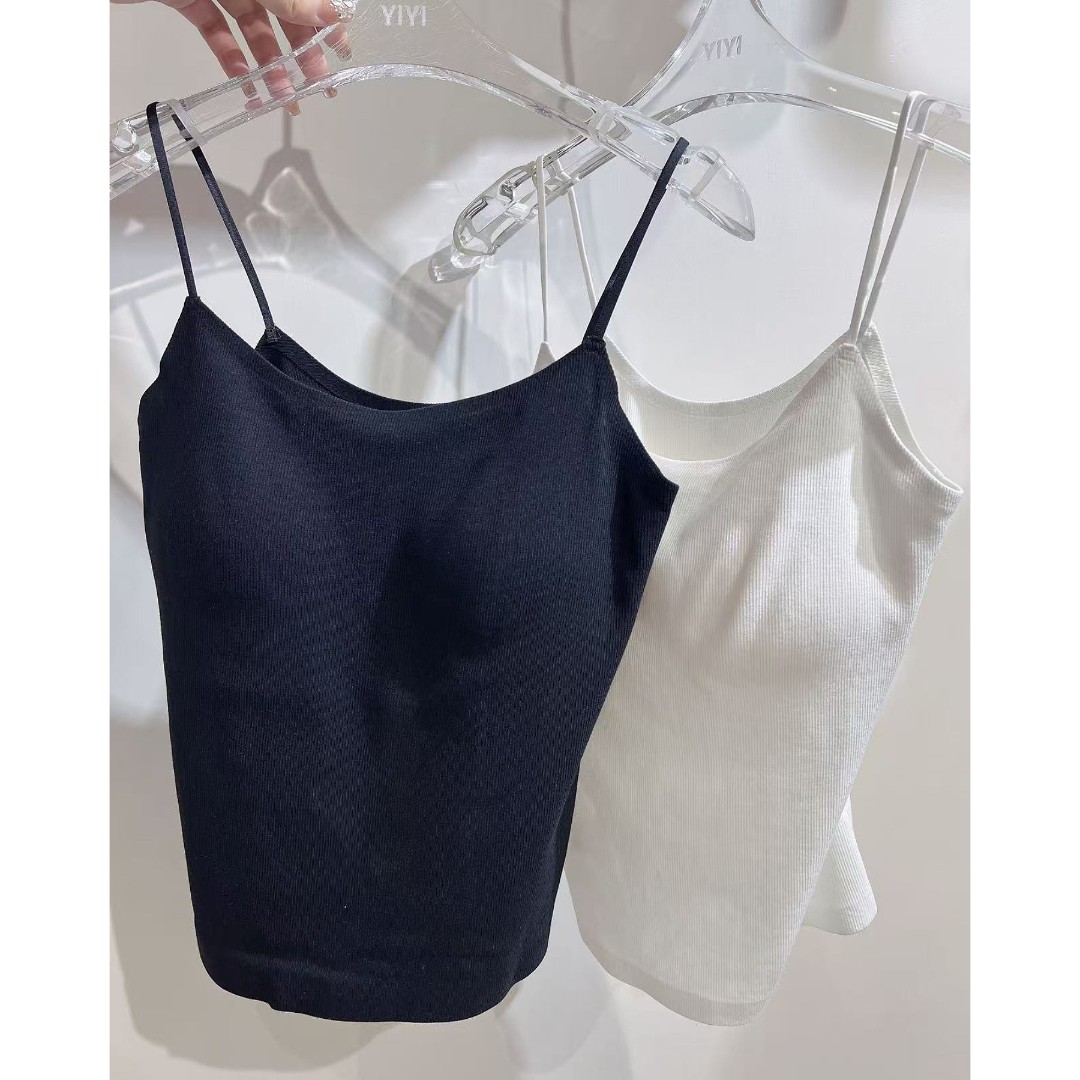 YIYI    可拆卸胸垫吊带背心时尚打底美背女士黑色运动白色瑜伽