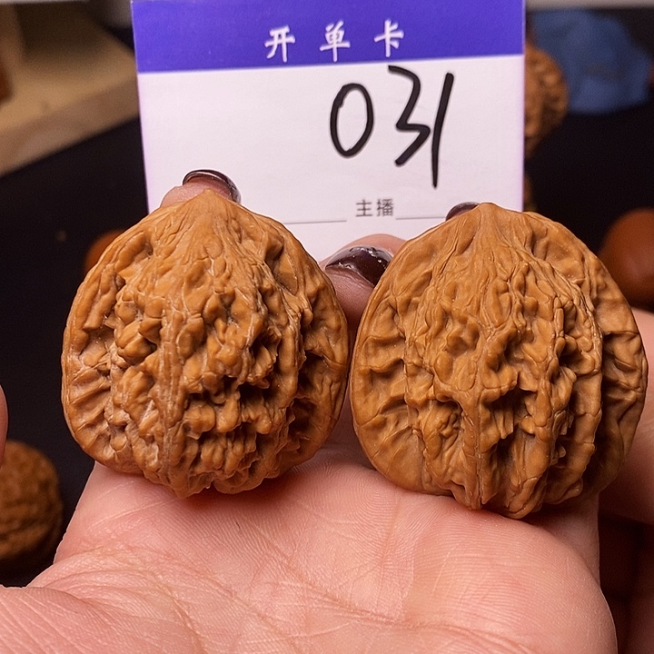 桃核吊坠文玩核桃麦穗虎头42全品n