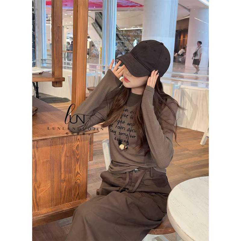 琥珀流光风 ENlun 2025秋“手绘羊毛混纺” 针织衫百搭气质T恤上衣