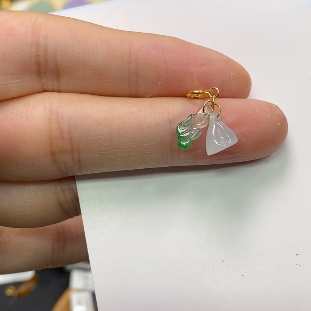 翡翠颈饰18K金镶嵌净货13893