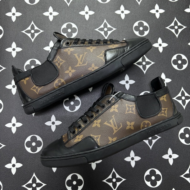 95新 LouisVuitton/路易威登 40/40.5欧码棕老花lv板鞋/时尚/百搭