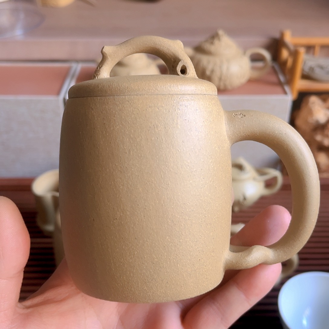 紫砂茶壶全手工紫砂盖杯 容量320cc左右 黄龙山段泥