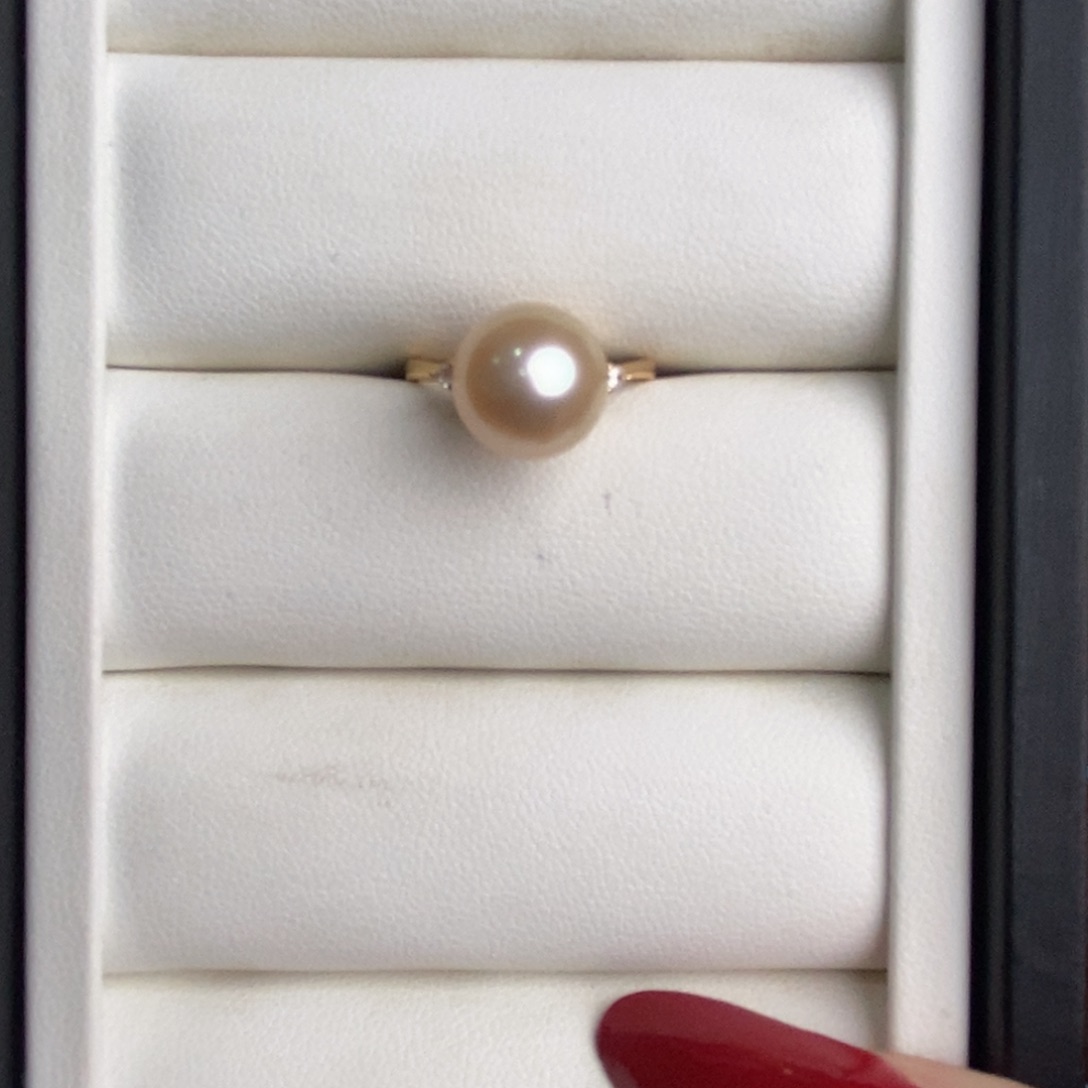 海水珍珠戒圈银S925镶嵌