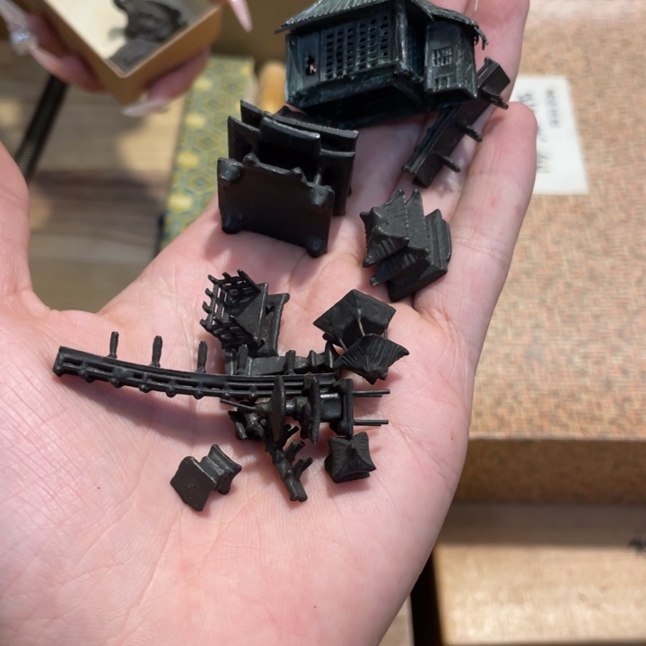 容***器铜小六古美术工艺品