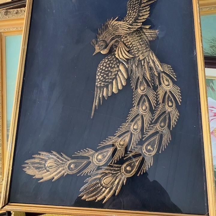 桂***水中古回流带框画不包运损拍下