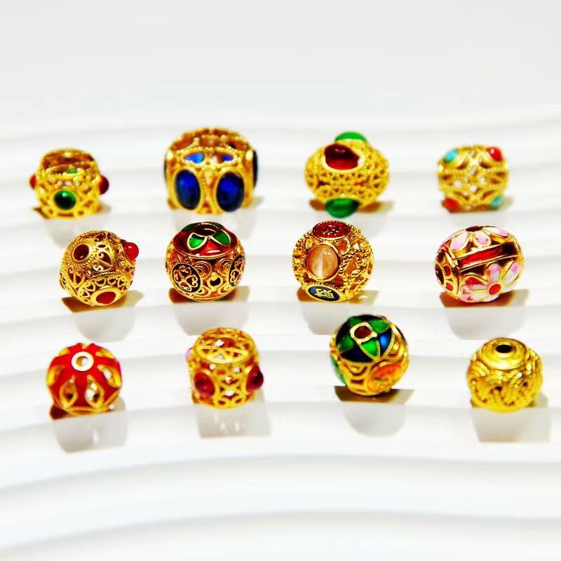 【小苹果DIY定制】饰品手工diy配饰手作铜合金滴油高宝色珐琅彩