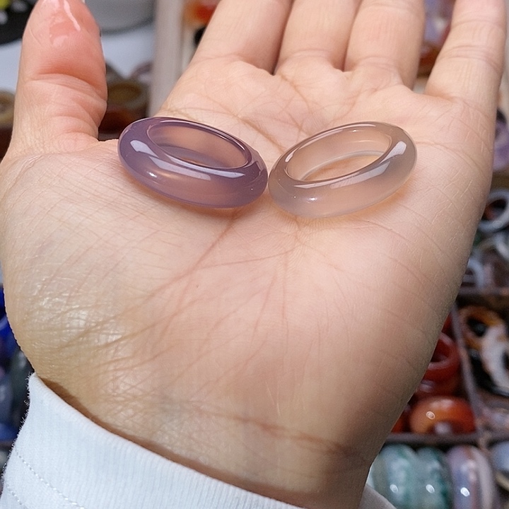 文***澜玛瑙/玉髓未镶嵌戒指A28不退换两只福利