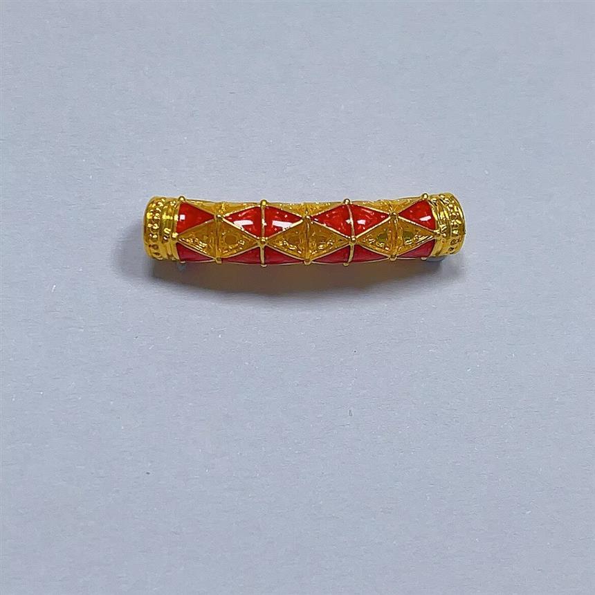 福满圆珠宝  黄金999投资金 无氰微硬金菱格弯管