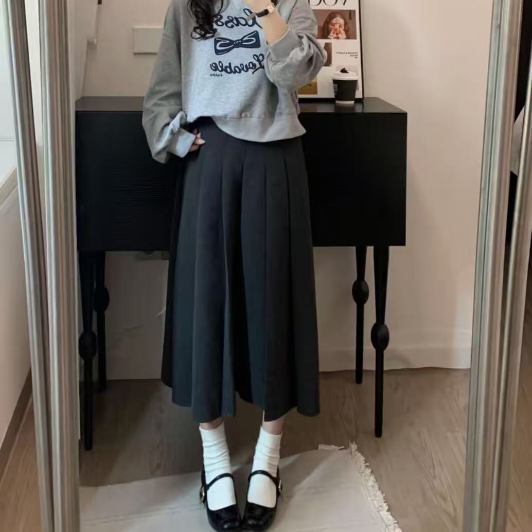 【毛呢百褶裙】半身裙女2025新款秋冬高腰显瘦a字裙小个子百搭长裙