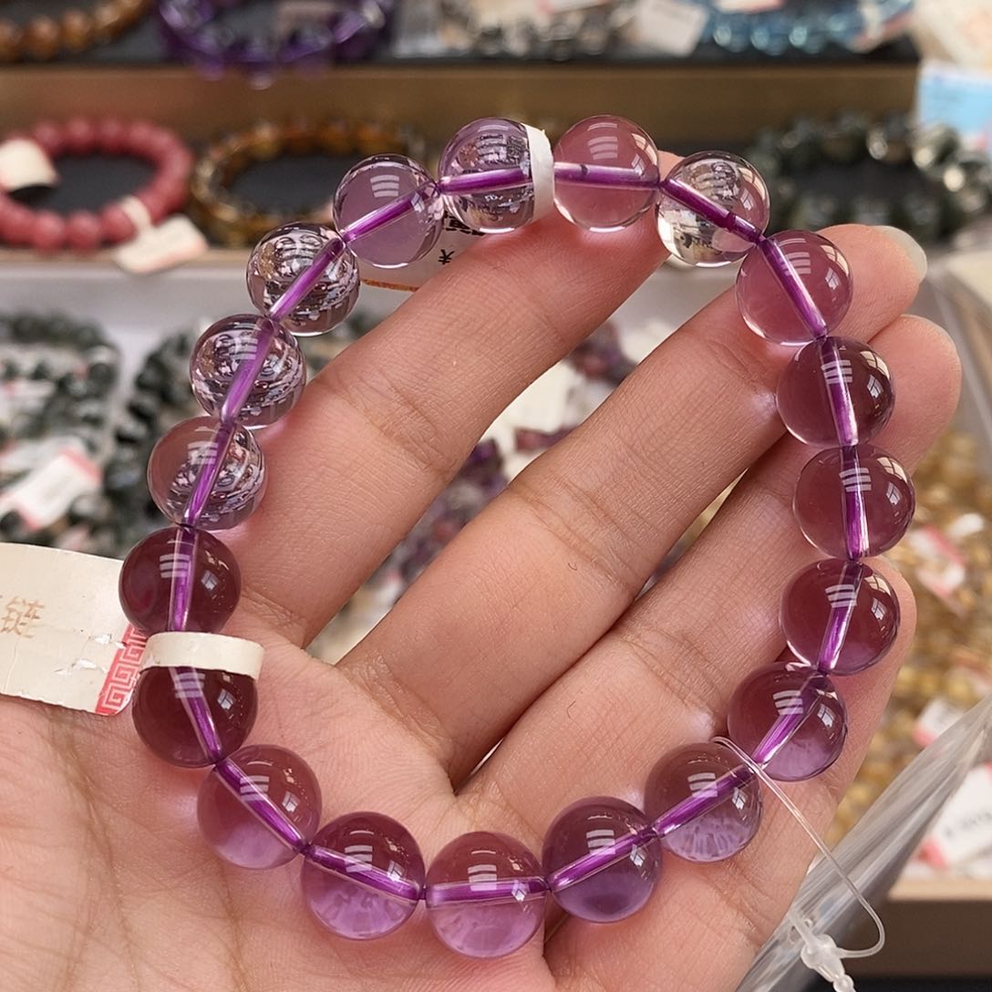 未镶嵌手链水晶全净体巴西紫水晶11m+ Z607