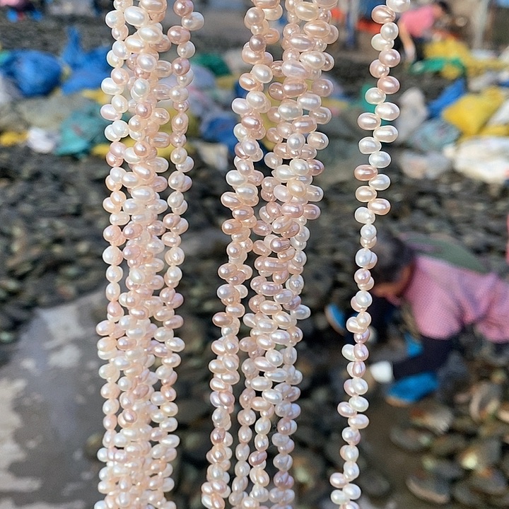 淡水珍珠银S925镶嵌颈饰花瓣项链