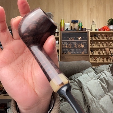 昌化石印石石楠木手工制作烟斗