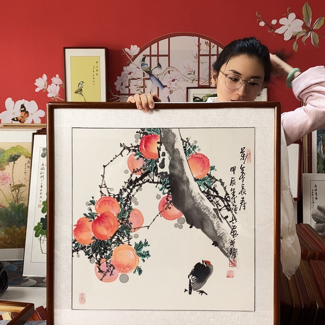 国画手写手绘国画作品62✖️62