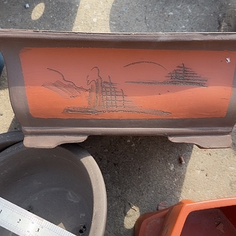 紫砂宜兴紫砂花盆40红马槽