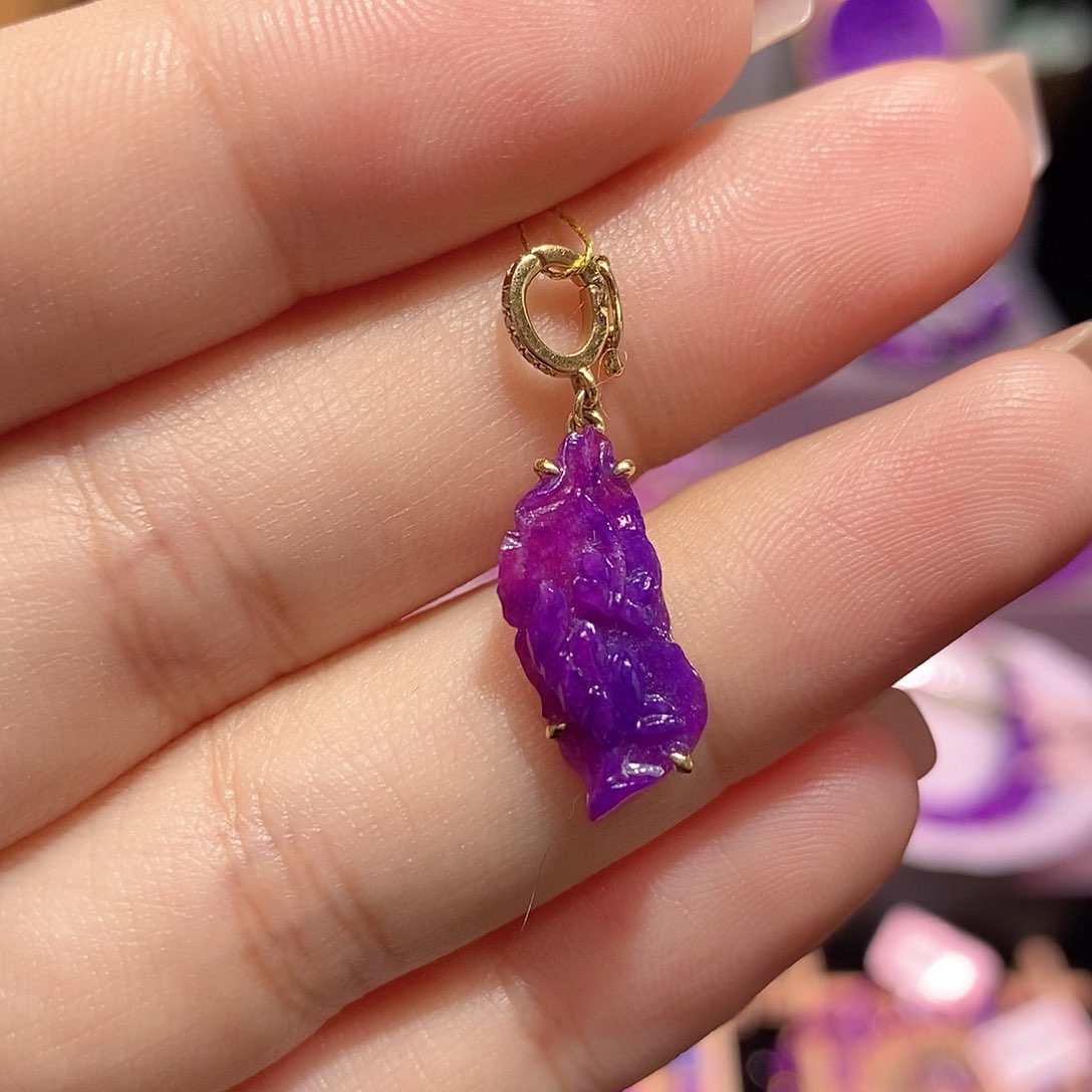 苏纪石（舒俱来）18K金镶嵌吊坠(不含链)