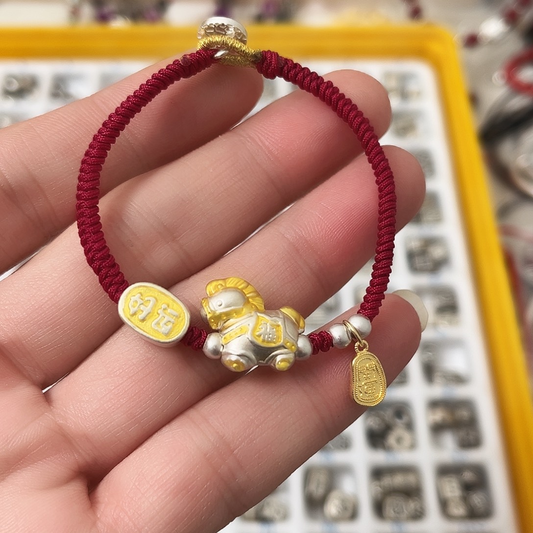 吊坠足银珐琅手串