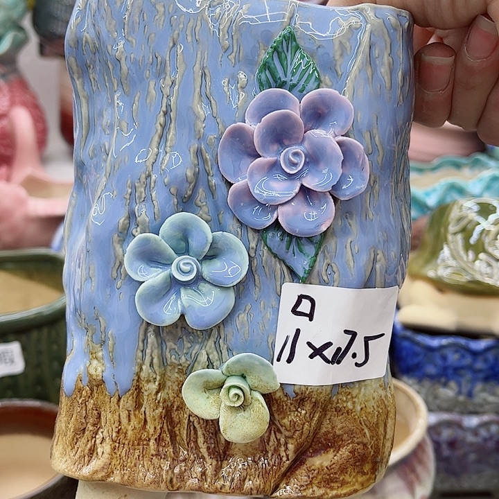 多肉绿植陶瓷花盆9.9包邮，有孔