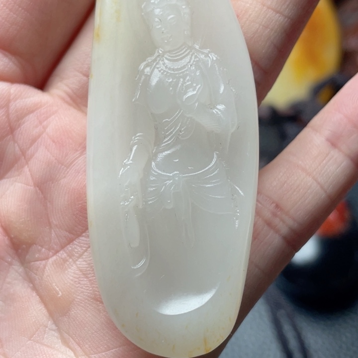 和田玉未镶嵌挂件左**难