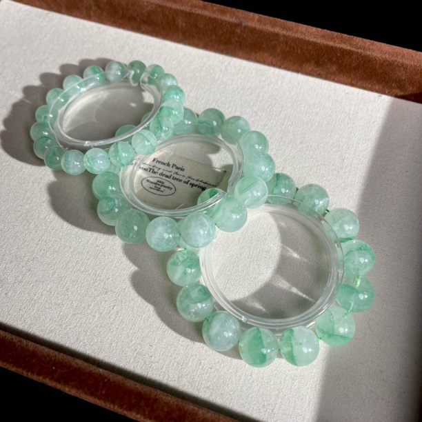 【大鱼甄选】千层金字塔翠幽灵手串XL70多样性发其一素圈百搭