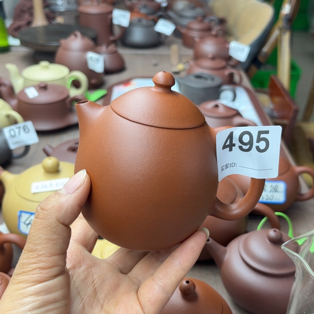 紫砂茶壶小红泥半手瑕疵240cc