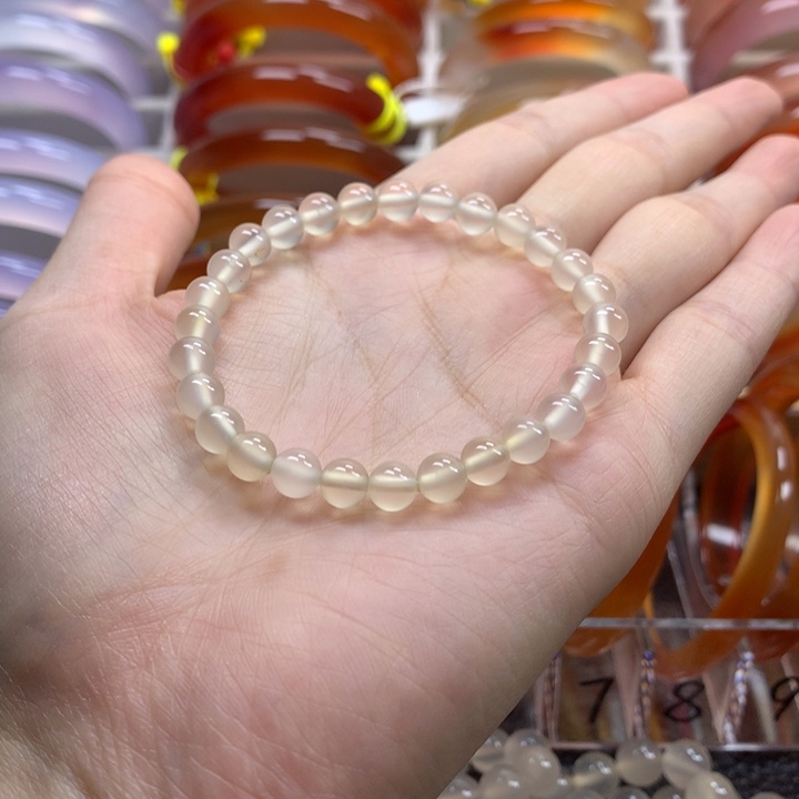 玛瑙/玉髓合金手镯卡6➕白冰玛瑙手串默认纹雾