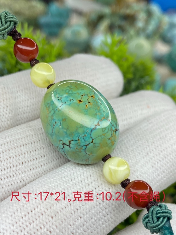 灵动绿松石锁骨链三彩渐变枣珠女款手工气质时尚百搭