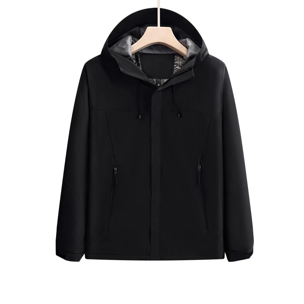 一体超软石墨烯软壳冲锋衣秋冬户外运动连帽工作服男装长袖工作服