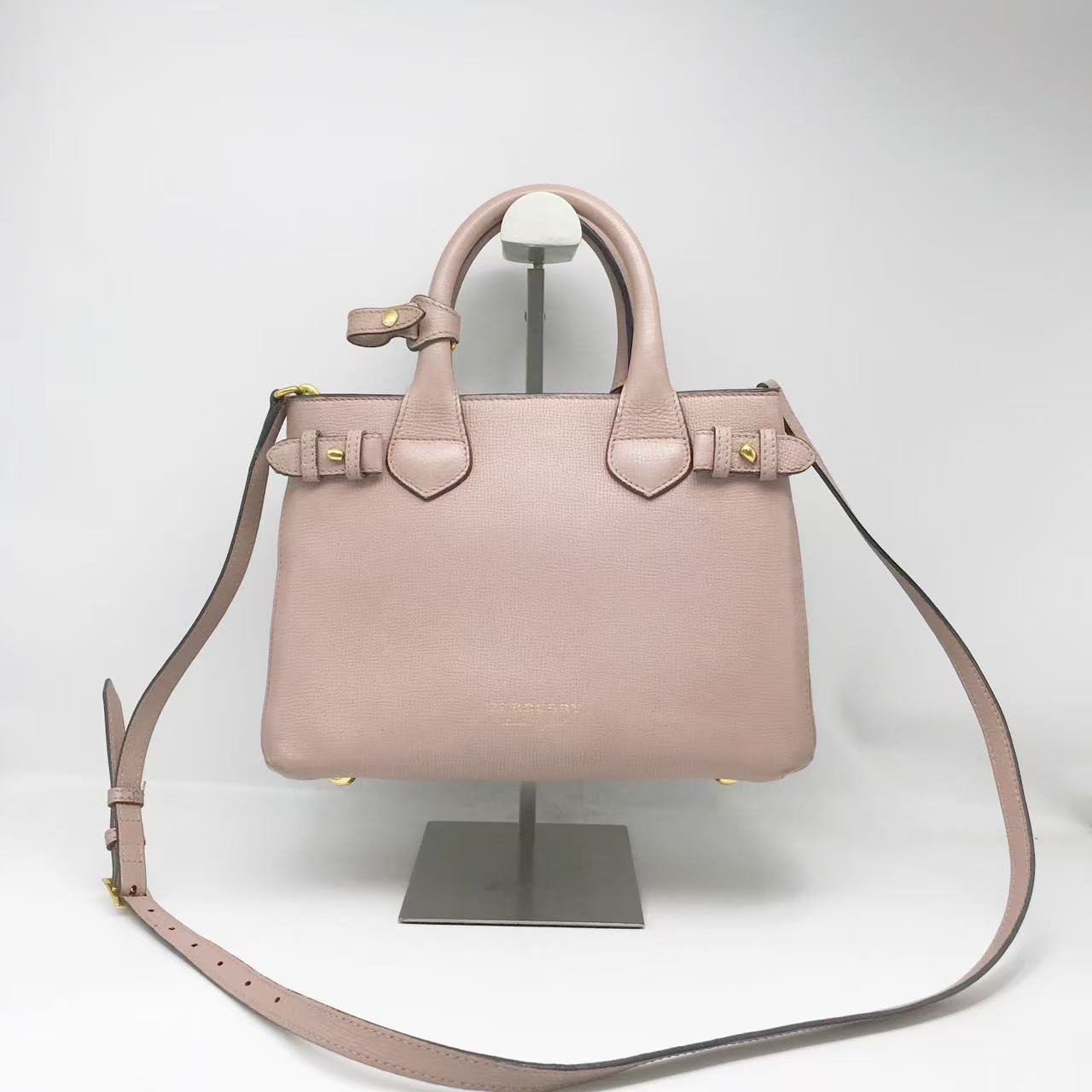 95新 BURBERRY/博柏利 洋城二手 巴宝莉粉色格纹斜挎包 