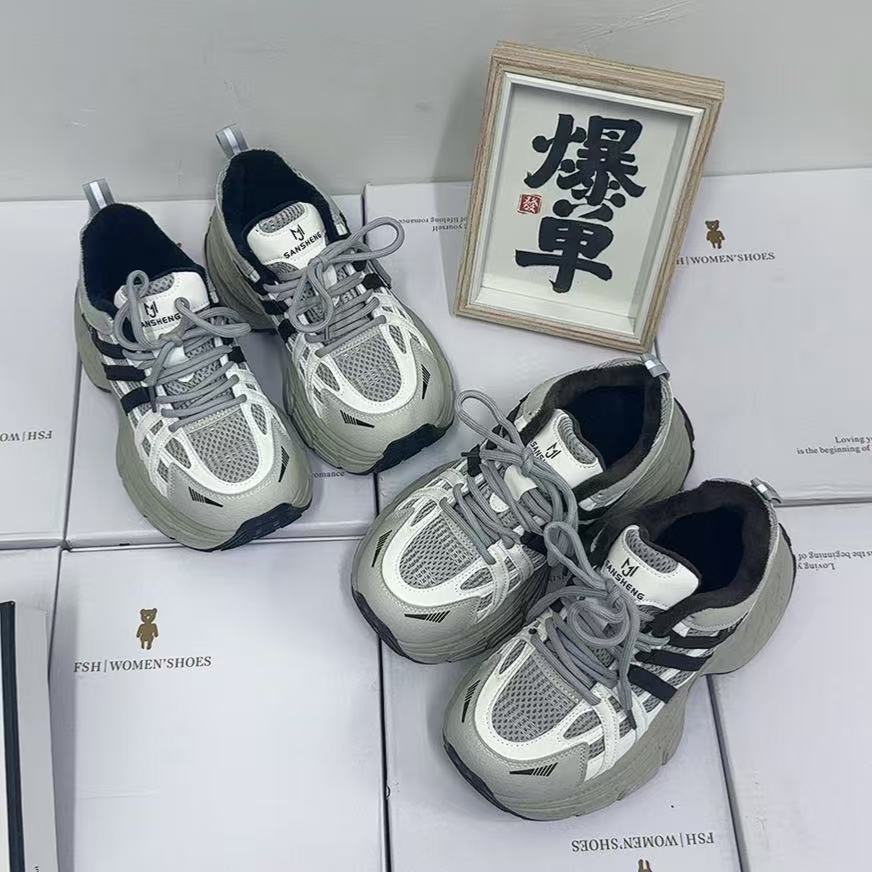 9027女鞋厚底包臀加绒冬季老爹鞋