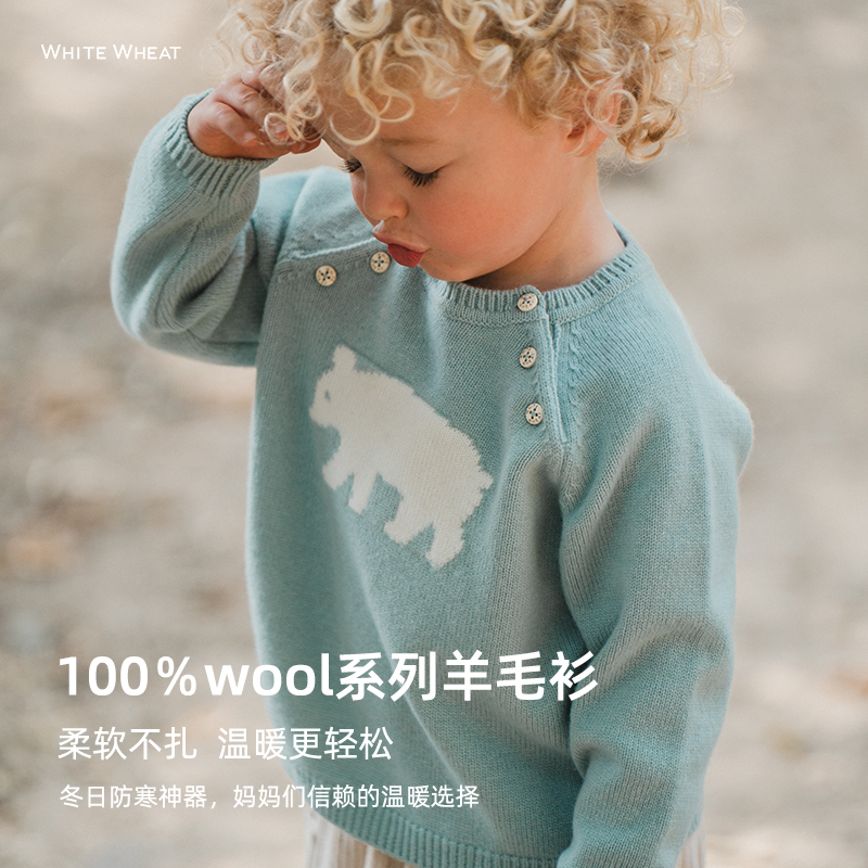 whitewheat2024秋冬新款毛衣宝宝针织衫WWBFDM006