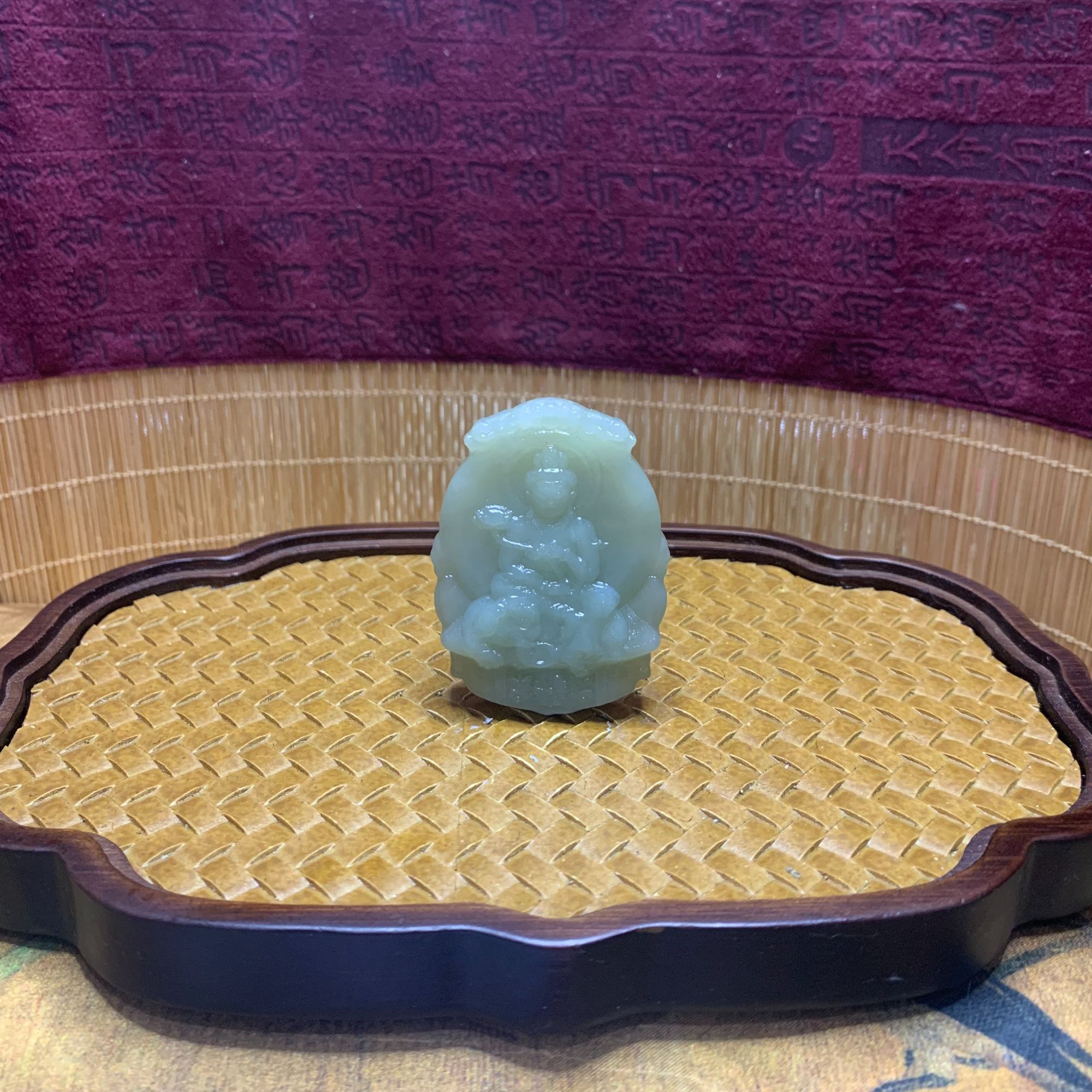 P和田玉普贤吊坠（龙，蛇）0647