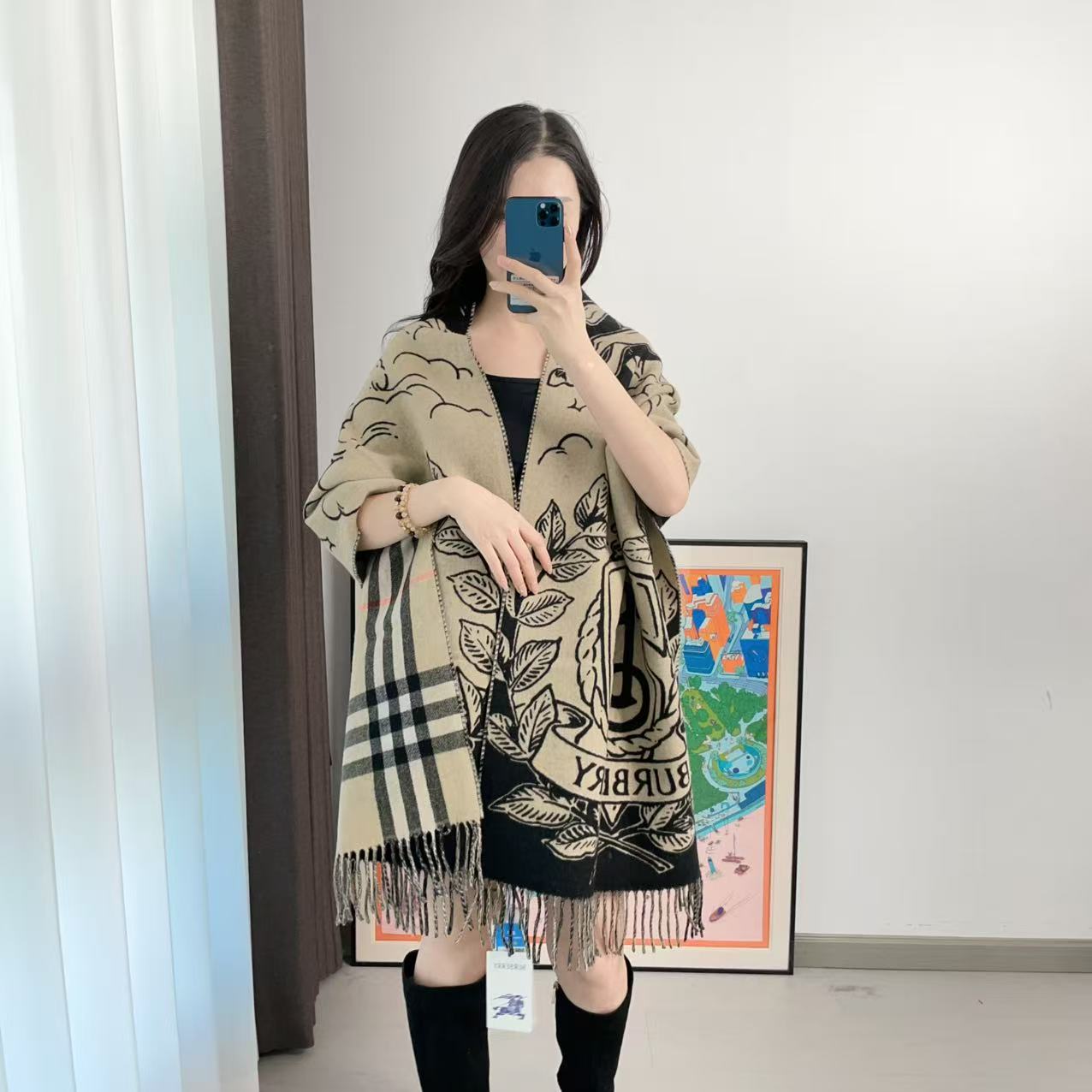 95新 BURBERRY/博柏利 围巾210×50拼色/251110WQQ6Z03