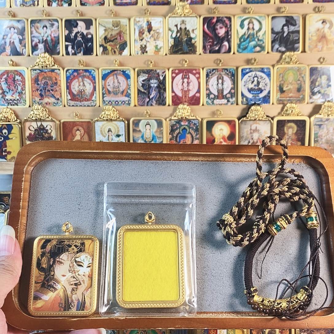 吊坠前世今生莲花手唐卡