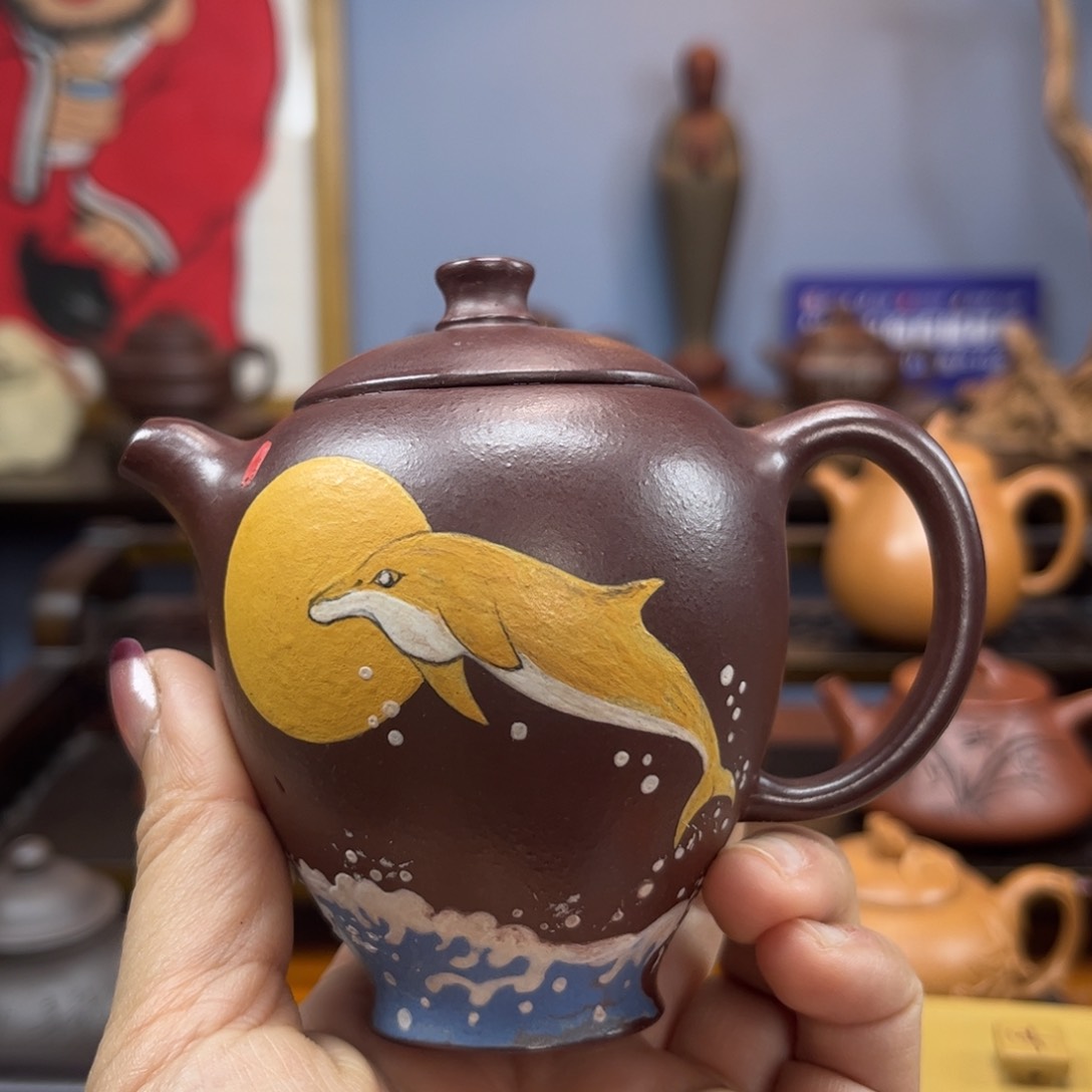 紫砂茶壶猫***袋紫砂茶具半手工制作