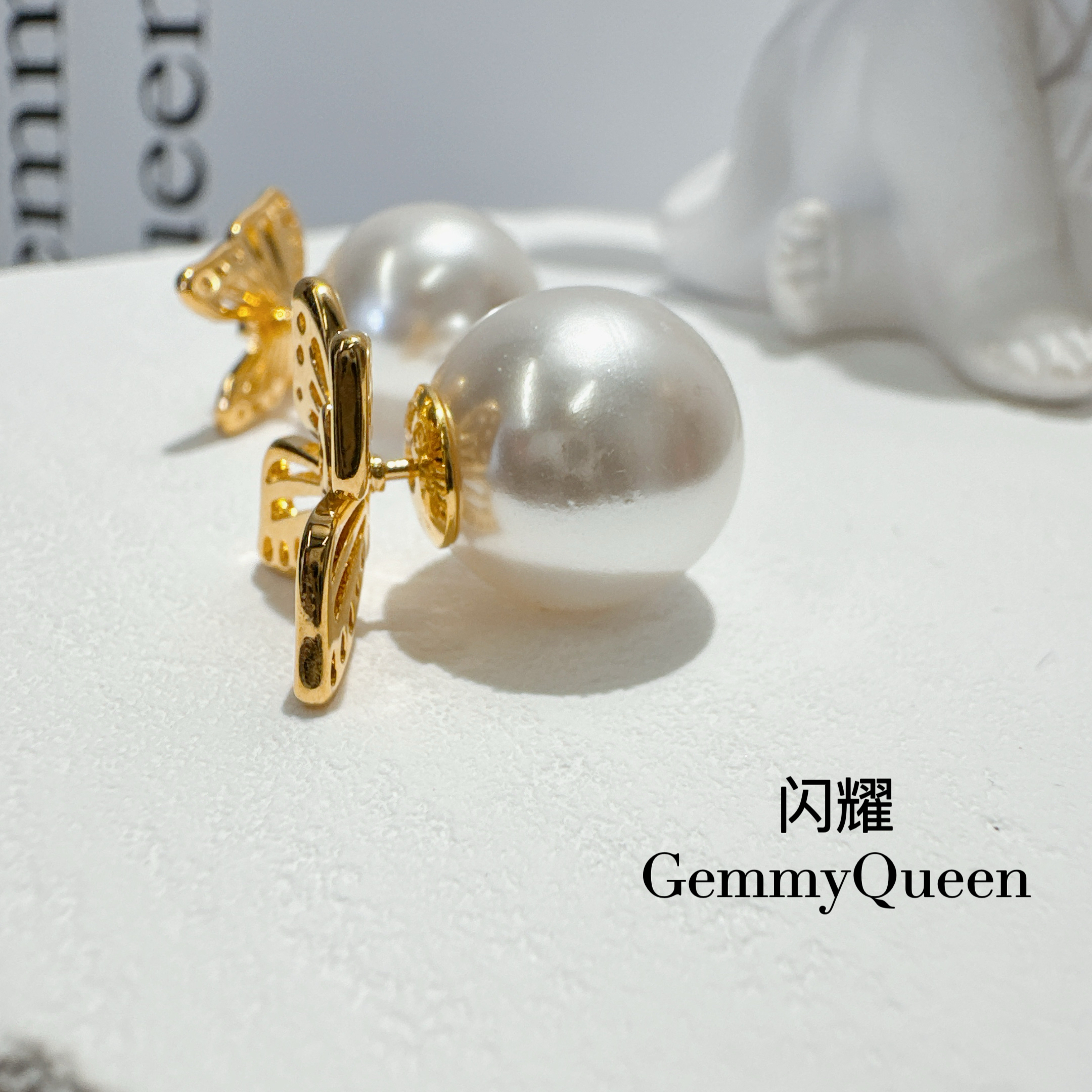 铜合金仿珍珠耳饰 闪耀GemmyQueen耳环GQ02015