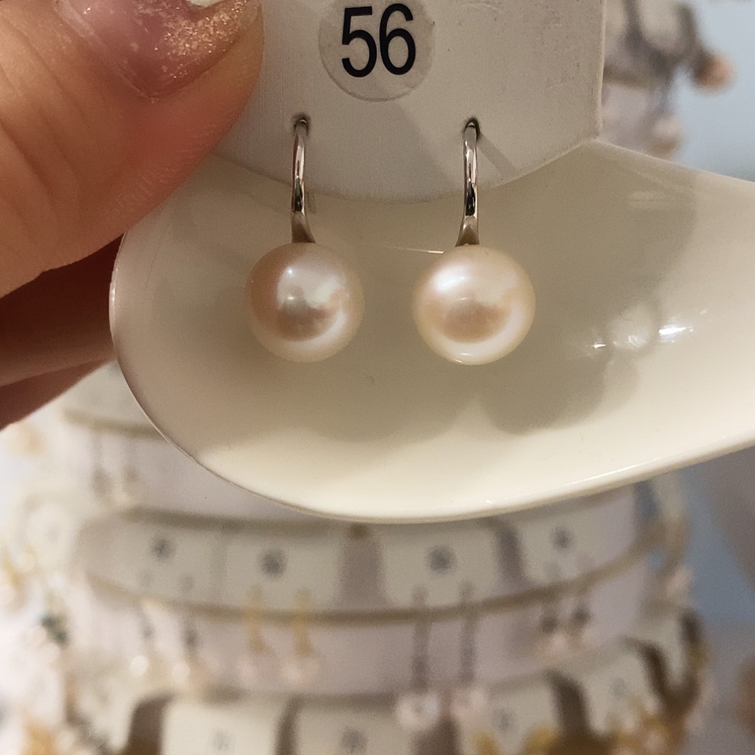 淡水珍珠耳饰银S925镶嵌