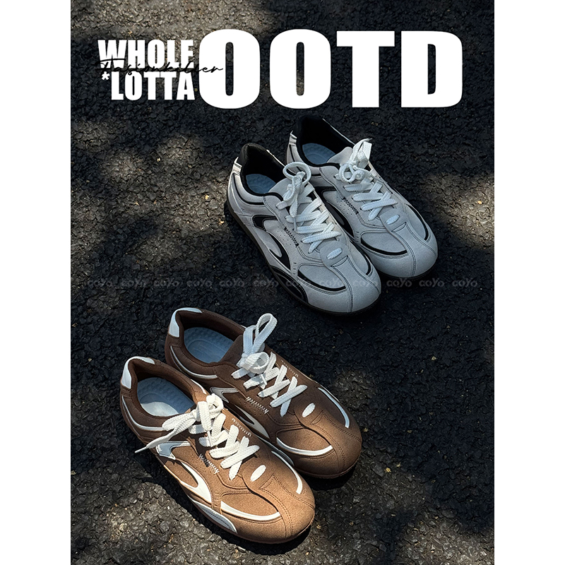 aoyo赛车鞋男2025秋季新款德训鞋平底休闲板鞋复古百搭潮鞋情侣鞋