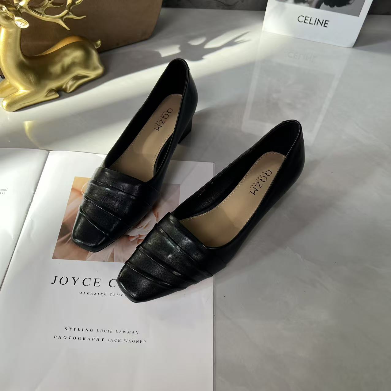 陈老板~羊皮3公分/时尚方头小跟单鞋百搭真皮软底玛丽珍鞋899