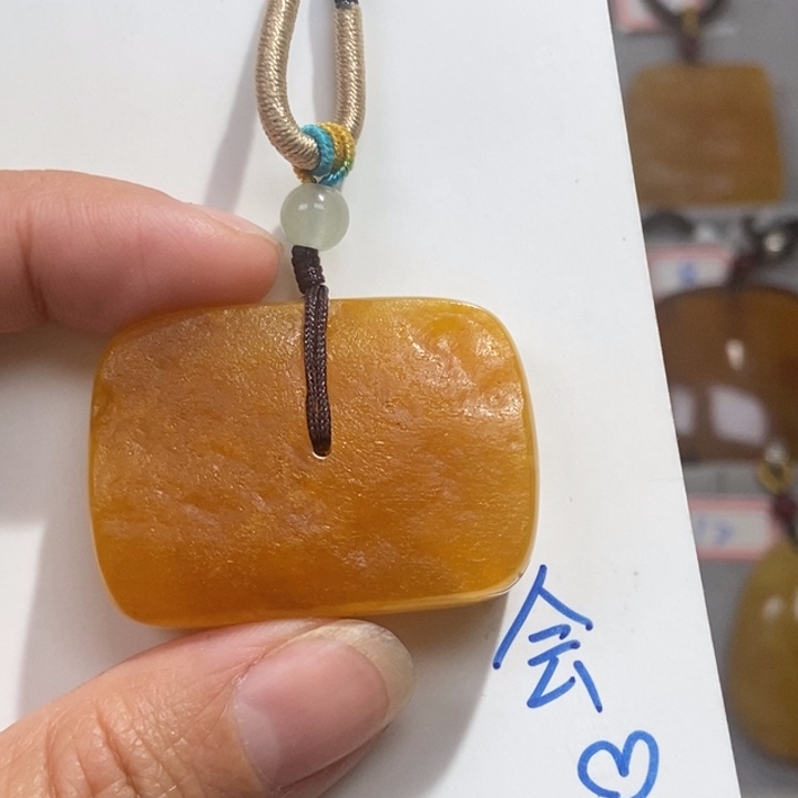 定制琥珀未镶嵌琥珀蜜蜡吊坠项链