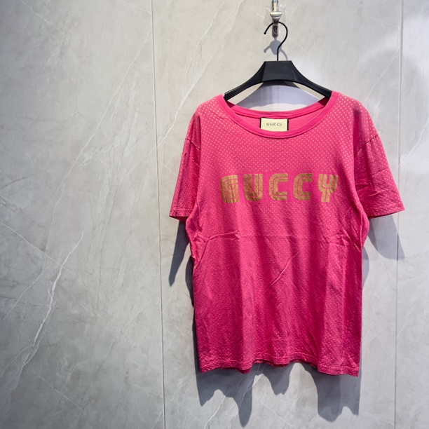 99新 GUCCI/古驰 胸口Logo满印烫金短袖/熨烫好发货