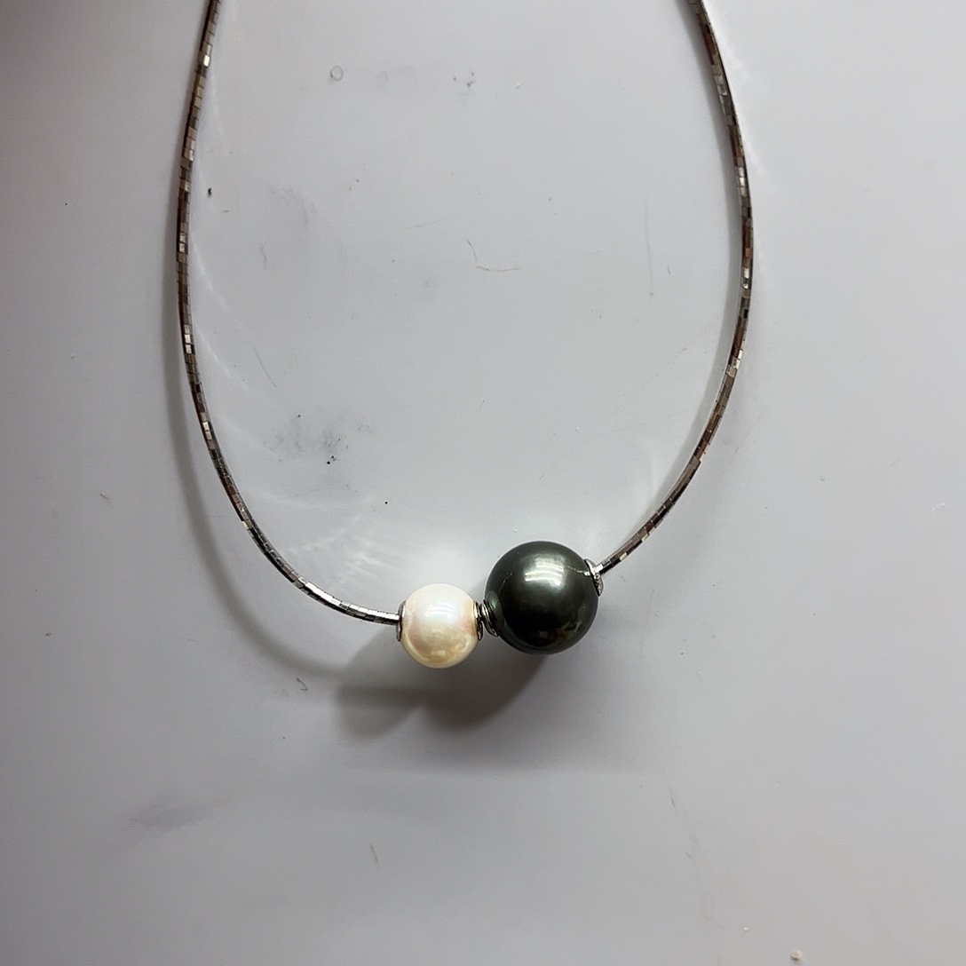 颈饰银S925镶嵌海水珍珠