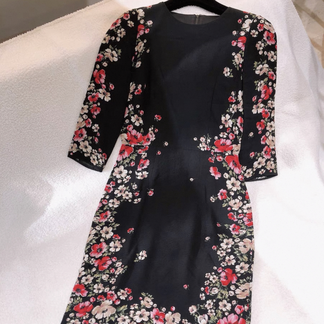 99新 Givenchy/纪梵希 dg 花卉印花连衣裙z104