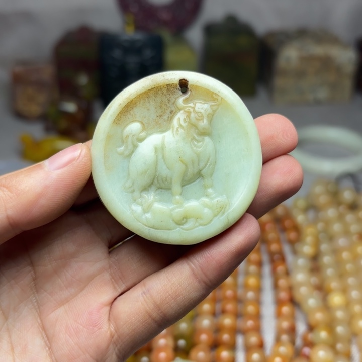 白玉菩提吊坠———