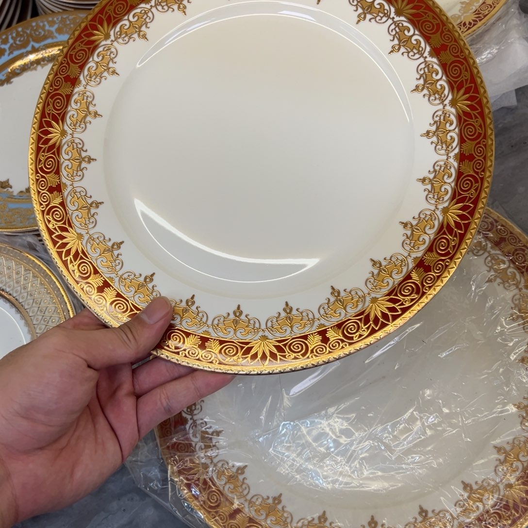 瓷片10.5寸平盘两个一单打包